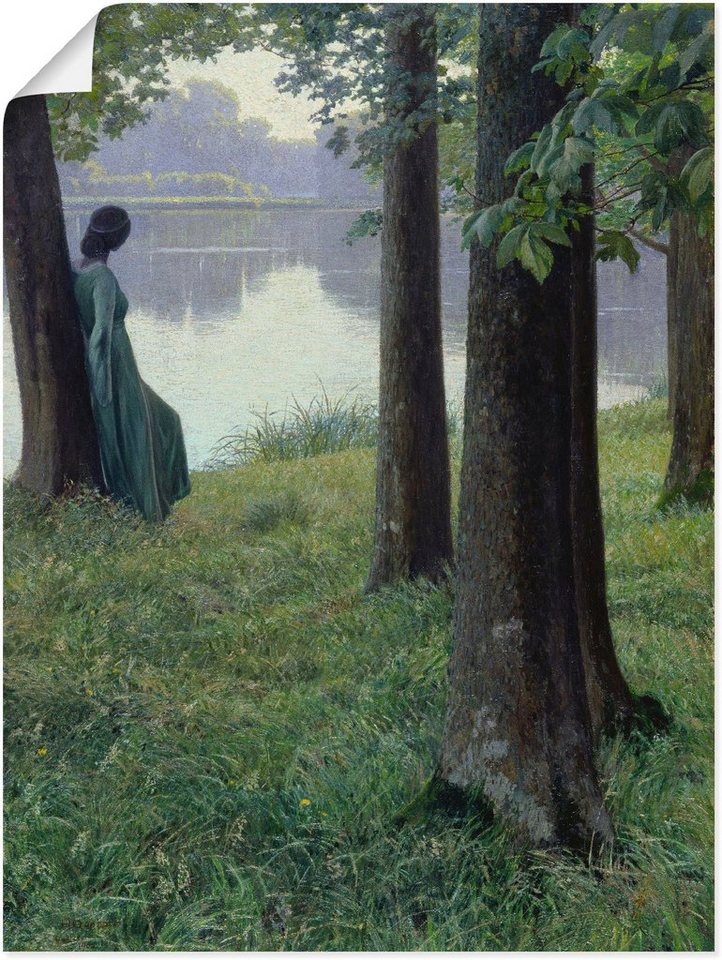 Artland Wandbild Morgen am Teich in Rastede. 1906, Frau (1 St), als Leinwandbild, Poster in verschied. Größen von Artland