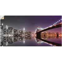 Artland Wandbild "New York Skyline nächtliche Reflektion", Amerika, (1 St.) von Artland