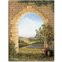 Artland Wandbild "Orangenbaum vor dem Torbogen", Fensterblick, (1 St.), als Alubild, Outdoorbild, Leinwandbild, Poster, Wandaufkleber von Artland