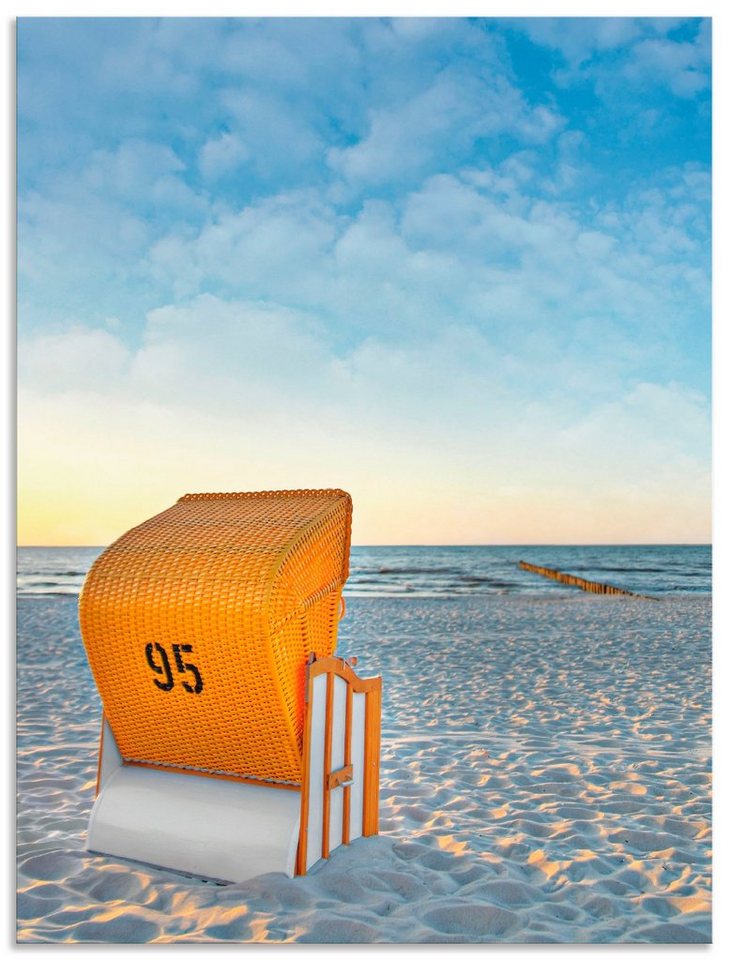 Artland Wandbild Ostsee7 - Strandkorb, Strand (1 St), als Alubild, Outdoorbild, Leinwandbild, Poster in verschied. Größen von Artland