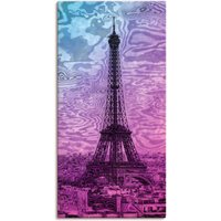 Artland Wandbild "Paris Eiffelturm Lila/Blau", Gebäude, (1 St.) von Artland