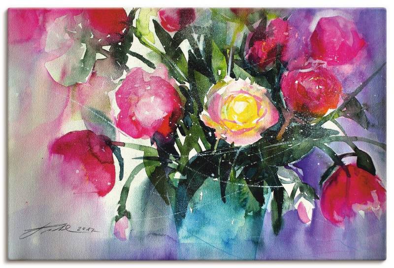 Artland Wandbild Pfingstrosen in Vase, Arrangements (1 St), als Leinwandbild, Poster in verschied. Größen von Artland