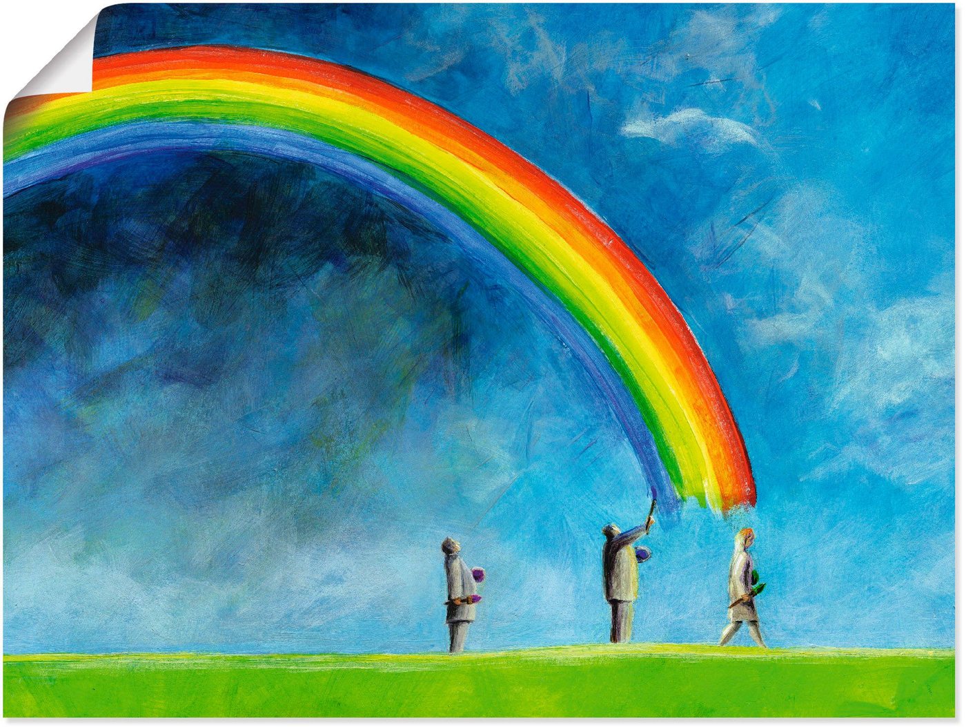 Artland Poster Regenbogen malen, Gruppen & Familien (1 St), als Leinwandbild, Wandaufkleber oder Poster in versch. Größen von Artland