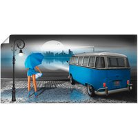Artland Wandbild "Regennacht in Blau mit Bulli T1", Auto, (1 St.) von Artland