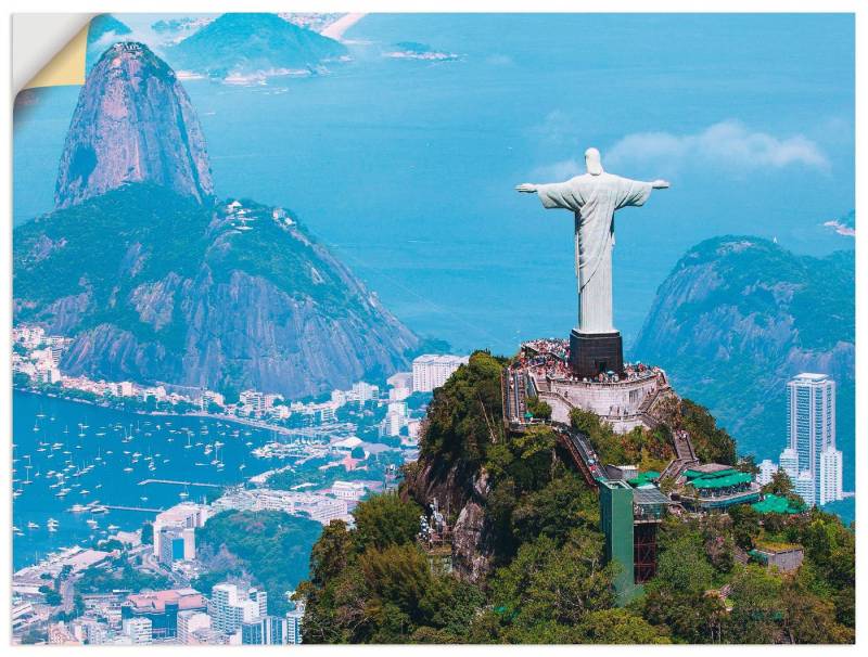 Artland Wandbild Rio de Janeiro mit Cristo, Gebäude (1 St), als Alubild, Outdoorbild, Leinwandbild, Wandaufkleber, versch. Größen von Artland