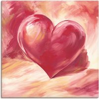 Artland Wandbild "Rosa/rotes Herz", Herzen, (1 St.) von Artland