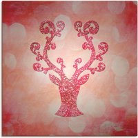 Artland Wandbild "Rosa glitzerndes Reh", Wildtiere, (1 St.) von Artland