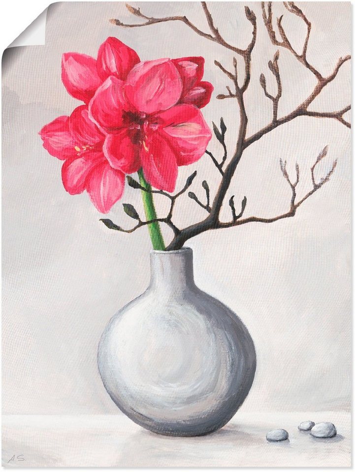 Artland Wandbild Rote Amaryllis, Blumen (1 St), als Alubild, Outdoorbild, Leinwandbild, Poster in verschied. Größen von Artland