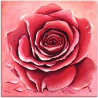 Artland Wandbild "Rote Rose handgemalt", Blumen, (1 St.) von Artland