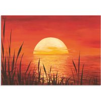 Artland Wandbild "Roter Sonnenuntergang am Ozean", Bilder vom Sonnenuntergang & -aufgang (1 Stück), in vielen Größen & Produktarten - Alubild / Outdoorbild, Leinwandbild, Poster, Wandaufkleber / Wandtattoo auch für Badezimmer geeignet von Artland