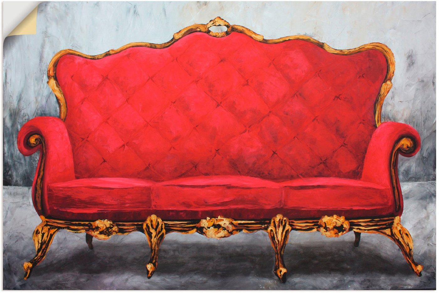Artland Wandfolie Rotes Sofa, Innenarchitektur (1 St), selbstklebend von Artland