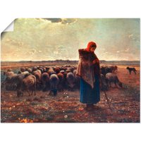 Artland Wandbild "Schäferin mit ihrer Herde, 1863", Berufe, (1 St.) von Artland