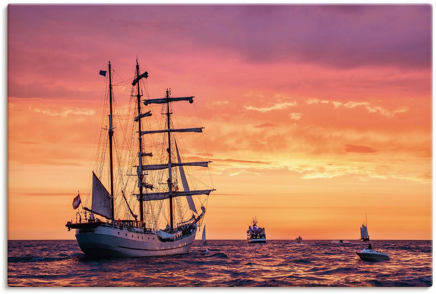 Artland Leinwandbild Segelschiffe Hanse Sail in Rostock I, Boote & Schiffe (1 St), auf Keilrahmen gespannt von Artland