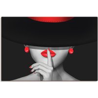 Artland Wandbild "Sei still", Frau, (1 St.), als Alubild, Outdoorbild, Leinwandbild, Poster, Wandaufkleber von Artland