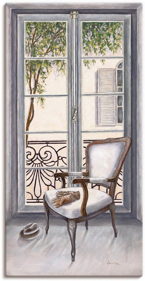 Artland Wandbild Sessel vor einem Fenster, Innenarchitektur (1 St), als Alubild, Outdoorbild, Leinwandbild, Poster, Wandaufkleber von Artland