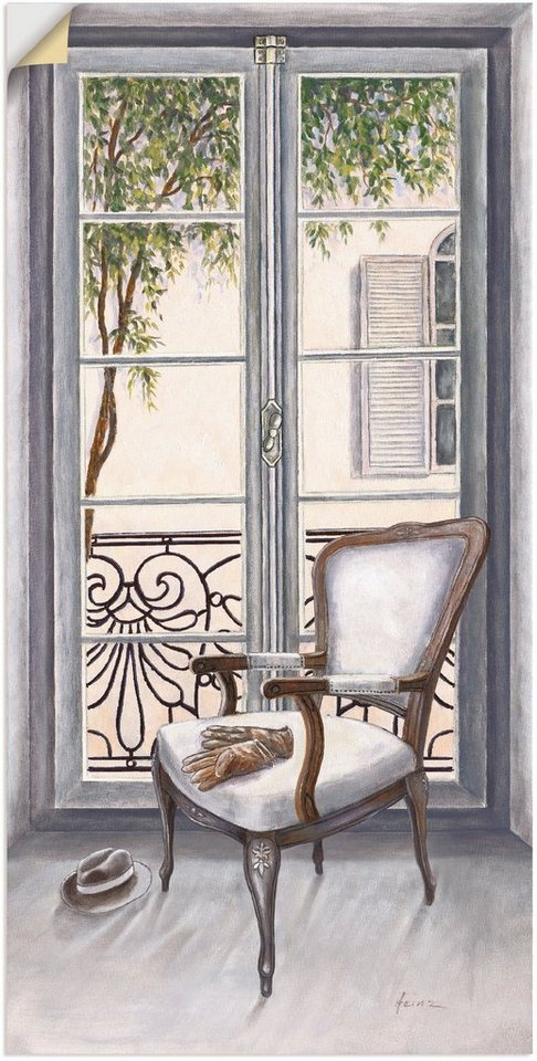 Artland Wandbild Sessel vor einem Fenster, Innenarchitektur (1 St), als Alubild, Outdoorbild, Leinwandbild, Poster, Wandaufkleber von Artland