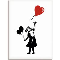 Artland Leinwandbild "Silhouette Mädchen Ballon Herz", Bilder von Kindern, (1 St.) von Artland