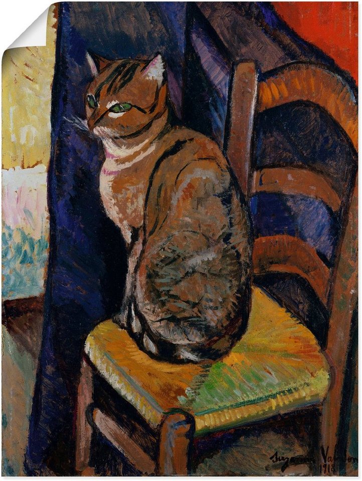 Artland Wandbild Skizze Stuhl sitzende Katze., Haustiere (1 St), als Leinwandbild, Poster, Wandaufkleber in verschied. Größen von Artland