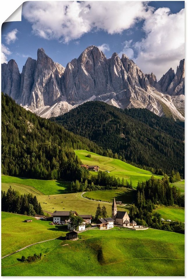 Artland Poster Sommer in Südtirol in den Dolomiten, Berge & Alpenbilder (1 St), als Alubild, Leinwandbild, Wandaufkleber oder Poster in versch. Größen von Artland