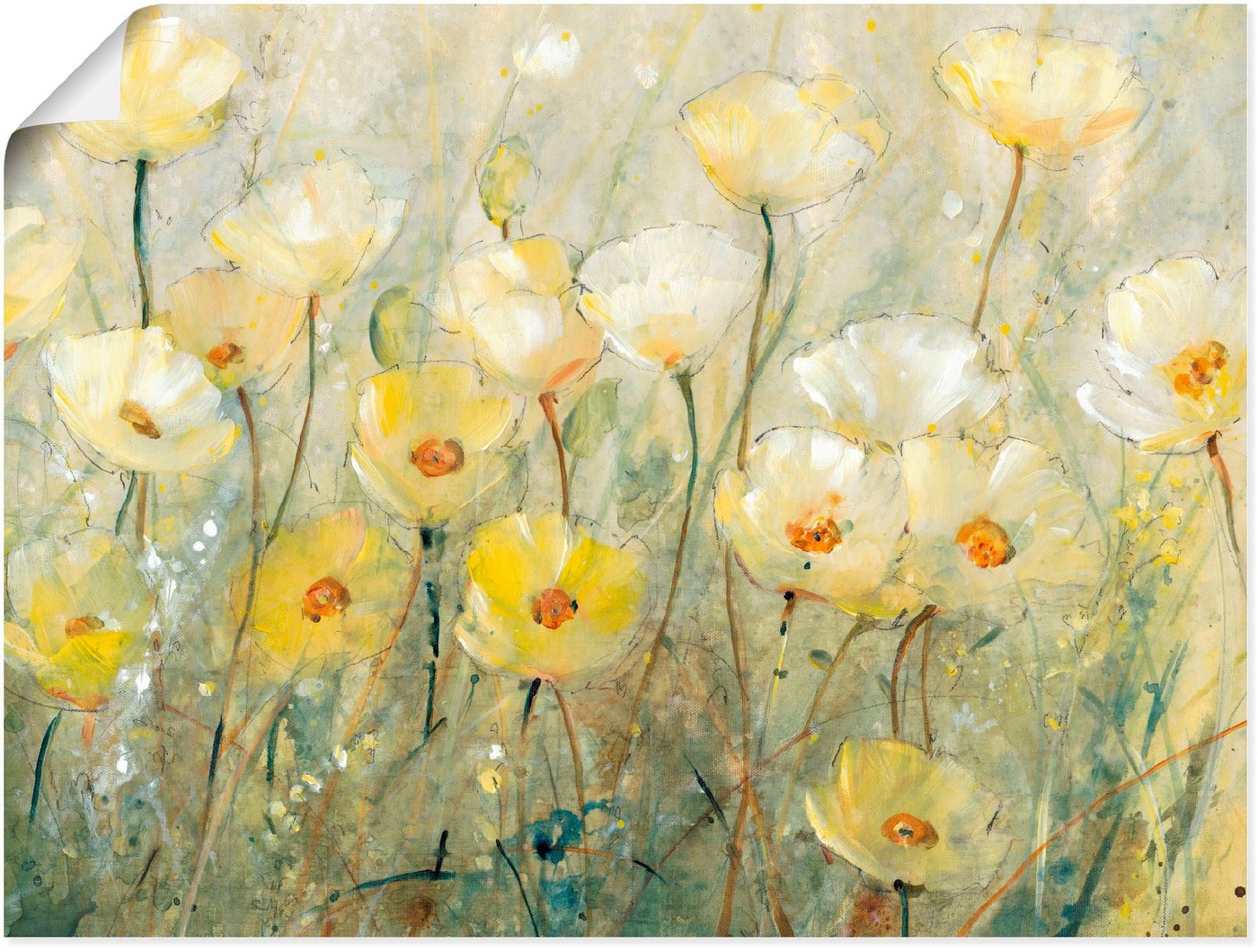 Artland Wandbild Sommer in voller Blüte II, Blumenwiese (1 St), als Alubild, Outdoorbild, Leinwandbild, Poster in verschied. Größen von Artland