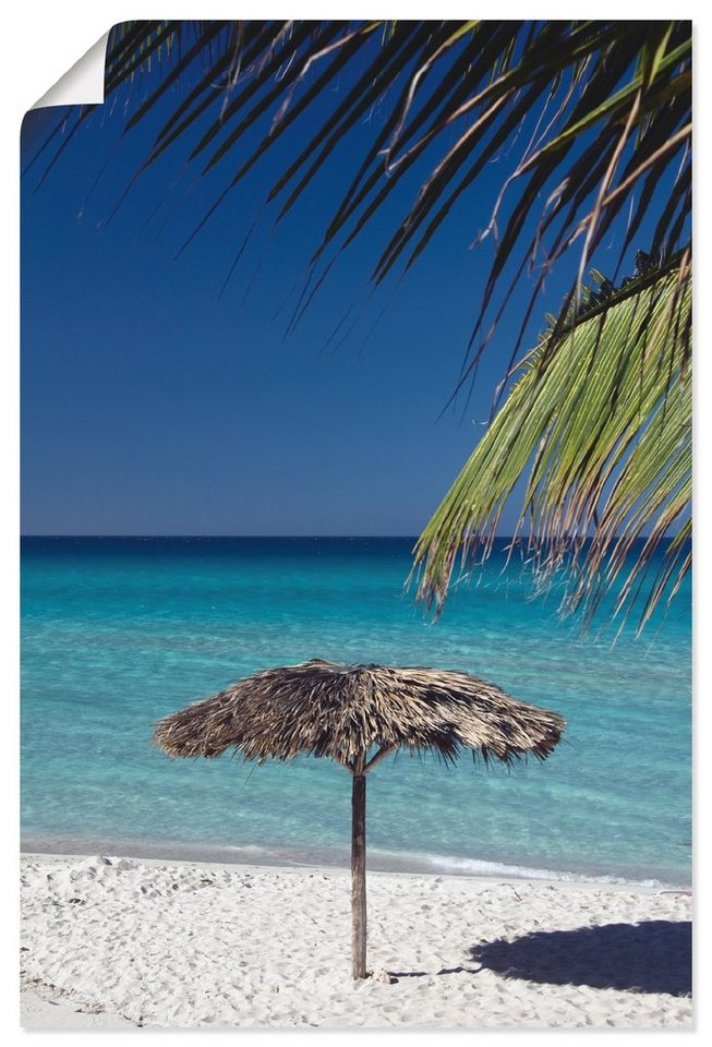 Artland Poster Sonnenschirm am Strand, Amerika (1 St), als Alubild, Leinwandbild, Wandaufkleber oder Poster in versch. Größen von Artland