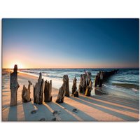 Artland Wandbild "Sonnenuntergang Strand Wellenbrecher", Meer Bilder, (1 St.) von Artland