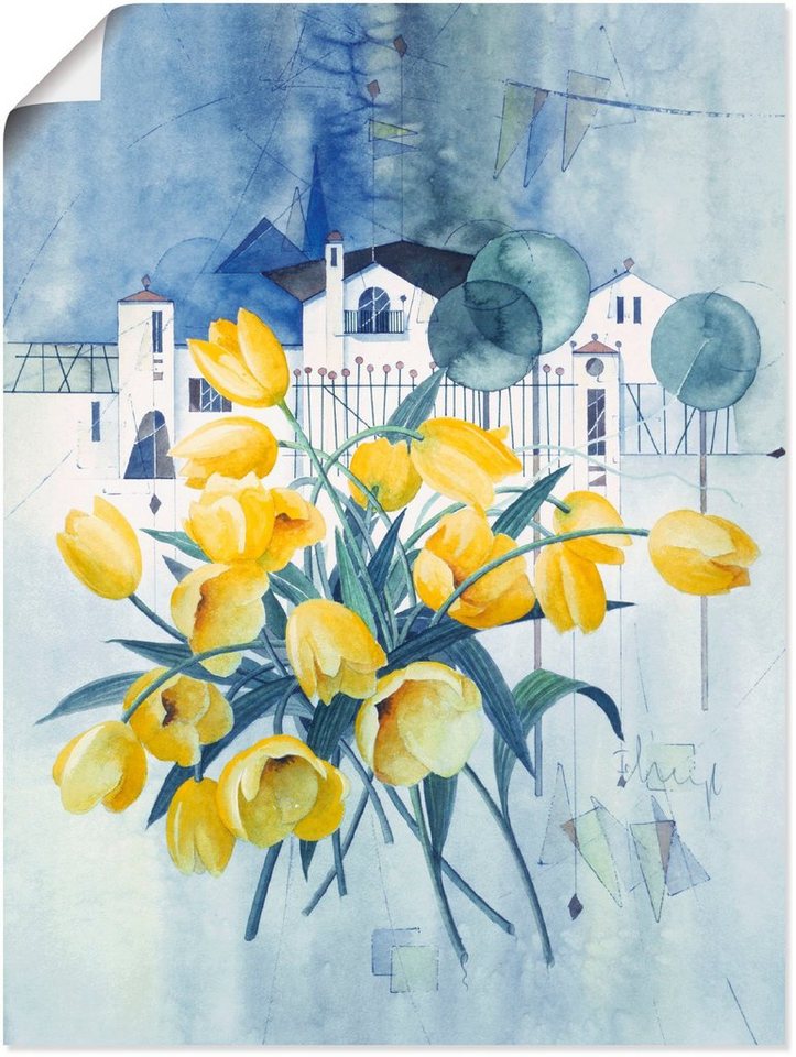 Artland Poster Ansicht mit Tulpen, Blumen (1 St), als Leinwandbild, Wandaufkleber oder Poster in versch. Größen von Artland