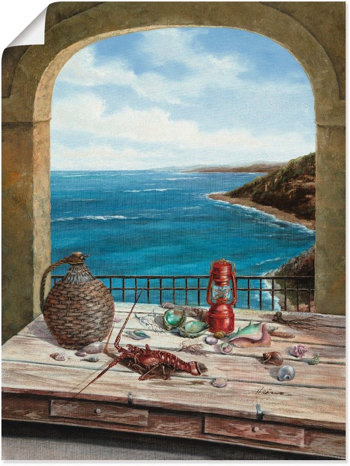 Artland Wandbild Stillleben am Meer, Fensterblick (1 St), als Alubild, Outdoorbild, Leinwandbild, Poster, Wandaufkleber von Artland
