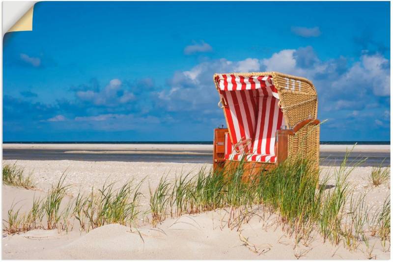 Artland Wandbild Strandkorb 337, Strand (1 St), als Leinwandbild, Wandaufkleber in verschied. Größen von Artland