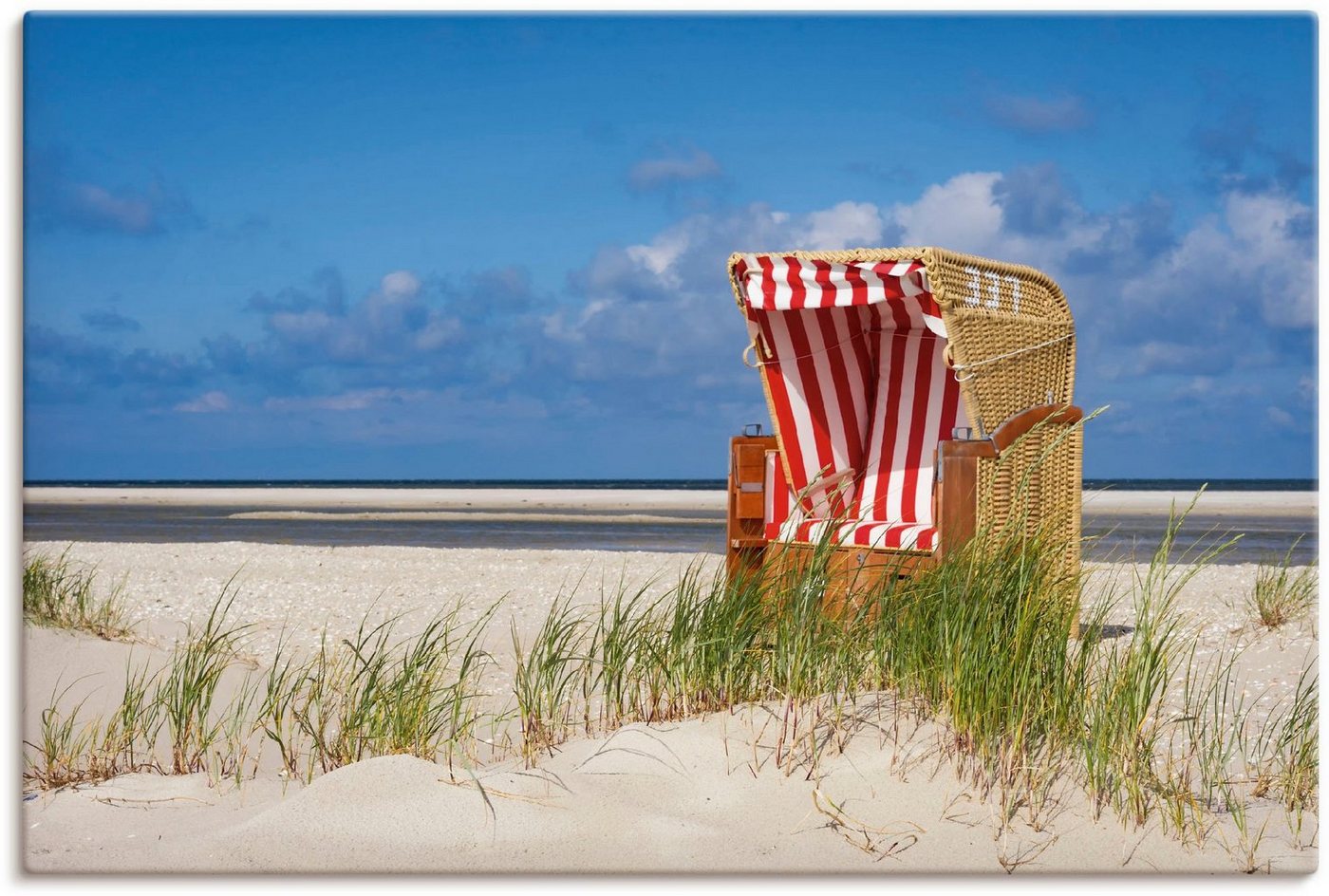 Artland Wandbild Strandkorb 337, Strand (1 St), als Leinwandbild, Wandaufkleber in verschied. Größen von Artland