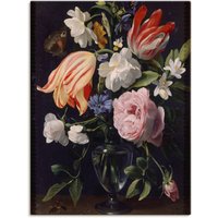 Artland Leinwandbild "Vase mit Blumen. 1637", Blumen, (1 St.) von Artland