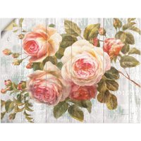 Artland Wandbild "Vintage Rosen auf Holz", Blumen, (1 St.), als Leinwandbild, Poster, Wandaufkleber in verschied. Größen von Artland