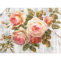 Artland Wandbild "Vintage Rosen auf Holz", Blumen, (1 St.) von Artland