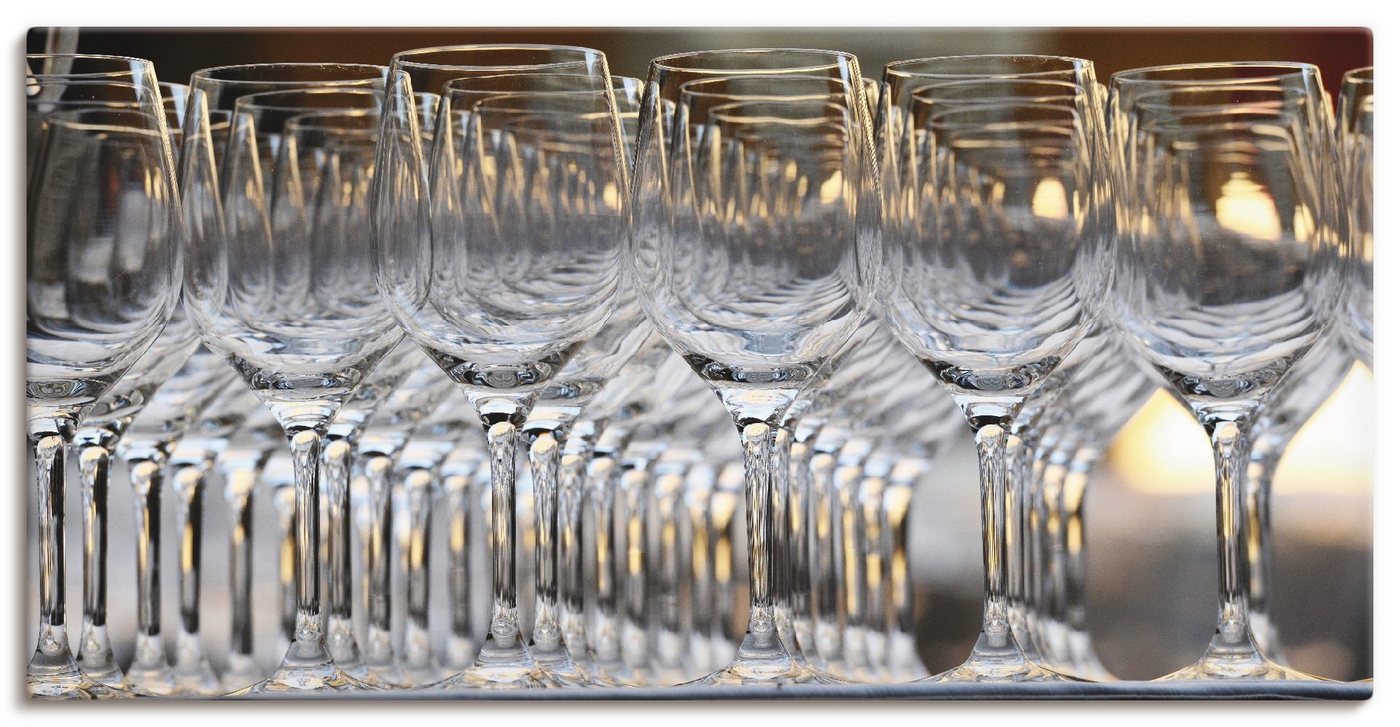 Artland Leinwandbild Weingläser, Geschirr & Besteck (1 St), auf Keilrahmen gespannt von Artland