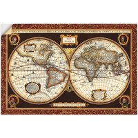 Artland Wandbild "Weltkarte", Landkarten, (1 St.), als Alubild, Leinwandbild, Wandaufkleber oder Poster in versch. Größen von Artland