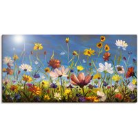 Artland Wandbild "Wildblumenwiese blauer Himmel", Blumenwiese, (1 St.), als Alubild, Outdoorbild, Leinwandbild, Poster, Wandaufkleber von Artland