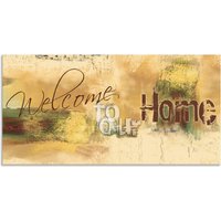 Artland Wandbild "Willkommen in unserem Zuhause", Sprüche & Texte, (1 St.), als Alubild, Outdoorbild, Leinwandbild, Poster, Wandaufkleber von Artland