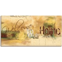 Artland Wandbild "Willkommen in unserem Zuhause", Sprüche & Texte, (1 St.), als Alubild, Outdoorbild, Leinwandbild, Poster, Wandaufkleber von Artland