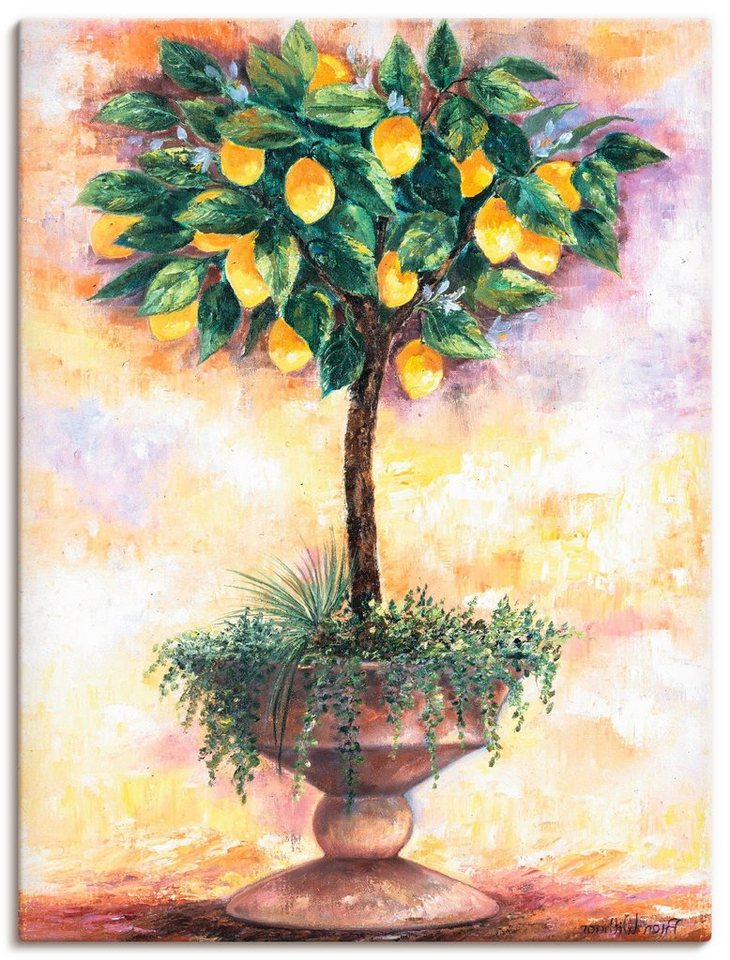 Artland Wandbild Zitronenbaum, Bäume (1 St), als Leinwandbild, Poster in verschied. Größen von Artland