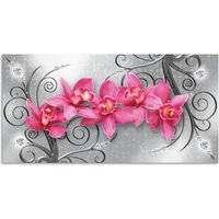 Artland Wandbild "rosa Orchideen auf Ornamenten", Blumenbilder, (1 St.) von Artland