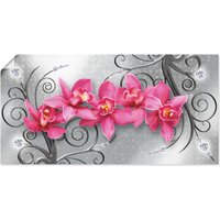 Artland Wandbild "rosa Orchideen auf Ornamenten", Blumenbilder, (1 St.) von Artland