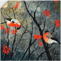 Artland Wandbild "rote Vögel im Winter", Vögel, (1 St.) von Artland