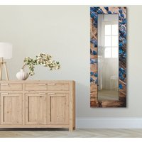 Artland Dekospiegel "Lavendel vor Holzhintergrund", gerahmter Ganzkörperspiegel, Wandspiegel, mit Motivrahmen, Landhaus von Artland