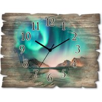 Artland Wanduhr "Auroraborialis - Nördliches Polarlicht" wahlweise mit Quarz- oder Funkuhrwerk, lautlos ohne Tickgeräusche von Artland