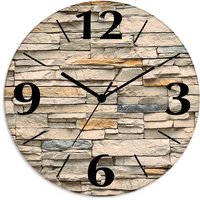 Artland Wanduhr "Braune alte Ziegelmauer" wahlweise mit Quarz- oder Funkuhrwerk, lautlos ohne Tickgeräusche von Artland