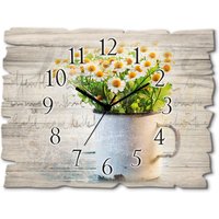 Artland Wanduhr "Frühlingsgarten mit Gänseblümchen" wahlweise mit Quarz- oder Funkuhrwerk, lautlos ohne Tickgeräusche von Artland