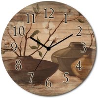 Artland Wanduhr "Golden eingerahmte Kirschblüten", wahlweise mit Quarz- oder Funkuhrwerk, lautlos ohne Tickgeräusche von Artland