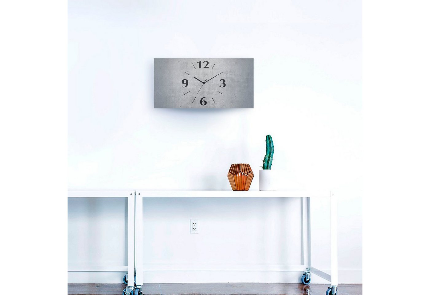 Artland Wanduhr Grauer Beton (3D Optik gebogen, mit Quarz- oder Funkuhrwerk, versch. Größen) von Artland