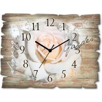 Artland Wanduhr "In Buchstaben - Rose" wahlweise mit Quarz- oder Funkuhrwerk, lautlos ohne Tickgeräusche von Artland