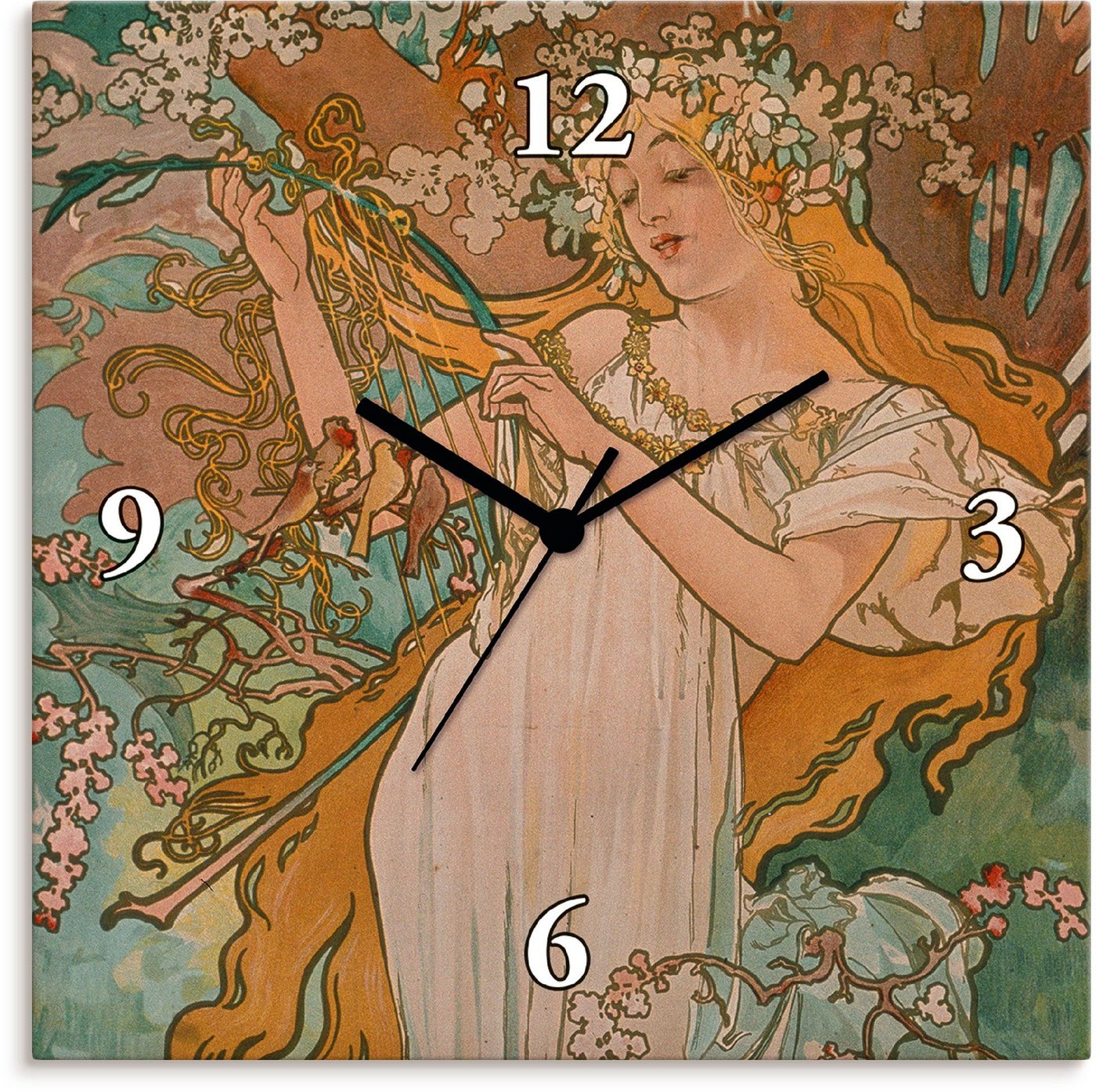 Artland Wanduhr Jahreszeiten: Frühling. 1896. (wahlweise mit Quarz- oder Funkuhrwerk, lautlos ohne Tickgeräusche) von Artland